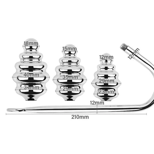 Anal Hooks Ribbed GreatBenefit Hook Set Anal 8826 Screw-in 0108